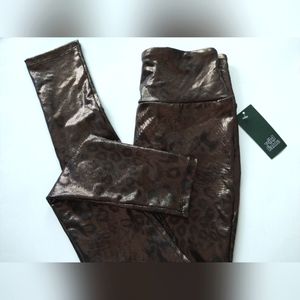 Wild Fable Leggings Metallic Gold Animal Print Size S High Wide Waistband  NWT